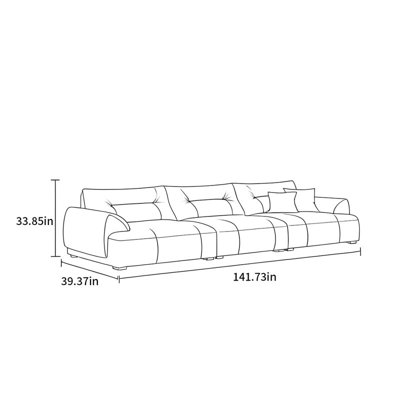 Canapé Minimalist, 6, H 33,85 po x l 141,73 po x P 39,37 po