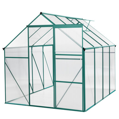 Outdoor Patio Greenhouse - Spacious Walk-In Design With Ventilation System And Drainage Gutter 6 X 8 Ft For Use Ensures Plants Thrive In A Protected Environment