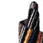 Tapis rayé noir / orange / blanc Prentice-928086019