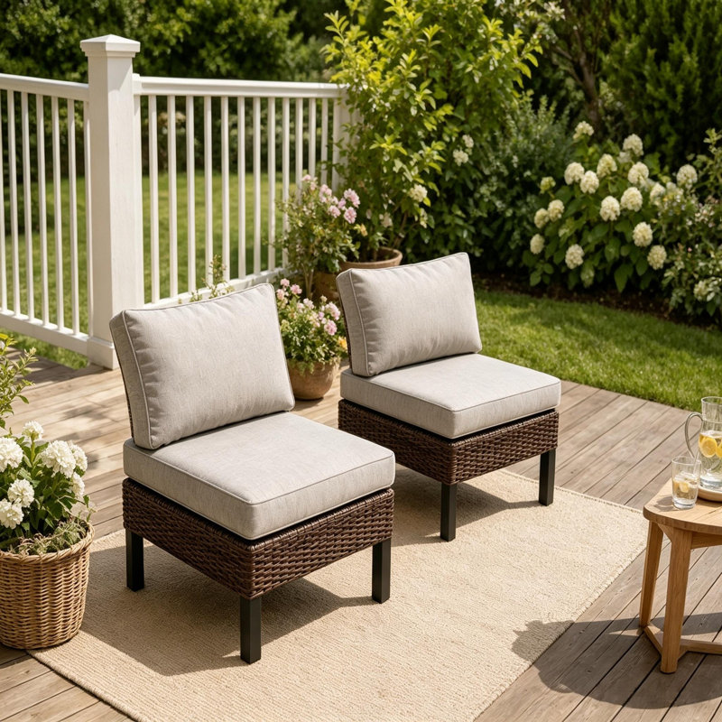 Outdoor Dining Side Chair with Cushions