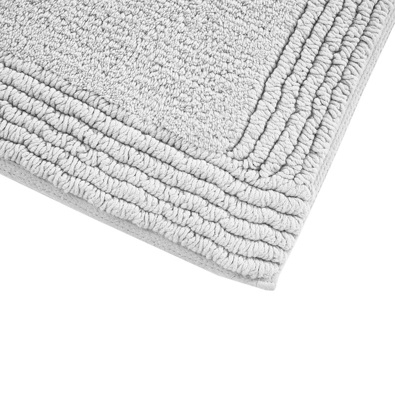 100% Cotton Tufted 3000Gsm Reversible Bath Rug, Gray, 34" L x 21" W