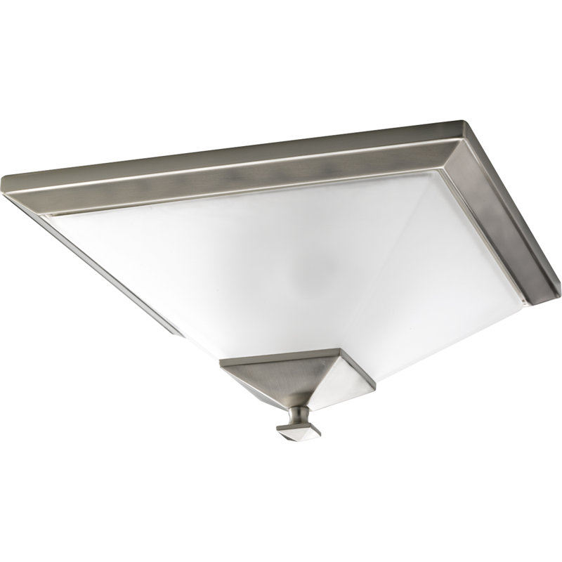 Plafonnier encastré 15 po 2 lumières Erfried, Nickel brossé