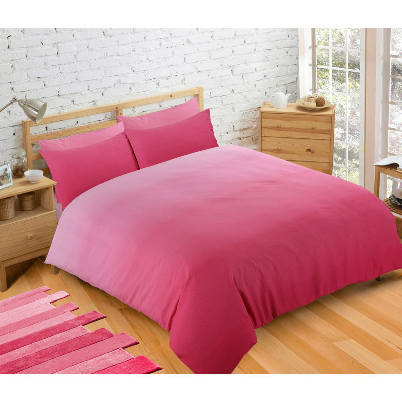 Odhren Solid Colour Duvet Cover, Pink
