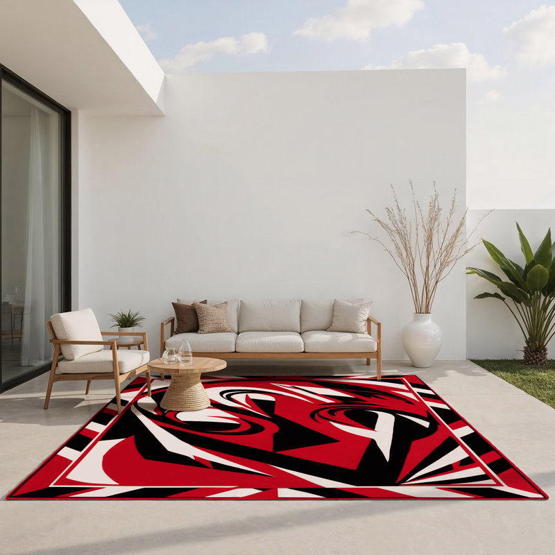 Tapis intérieur et extérieur Scarlet Tempest, Rectangle 1 pi 6 po x 2 pi 6 po