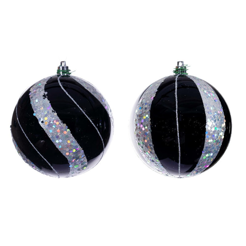 Assortiment d'ornement perle à paillettes Pearl, H 4 po x l 4 po x P 4 po, Perle noire
