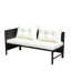 Ensemble de conversation pour patio extérieur 3 pièces Ensemble de conversation Canapé modulaire en osier Ratten