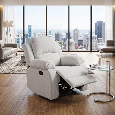 Bayside Light Gray Linen Manual Recling Chair