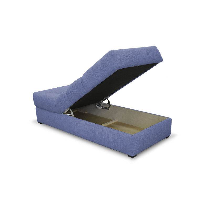 Upholstered Chaise Lounge, Dark Navy