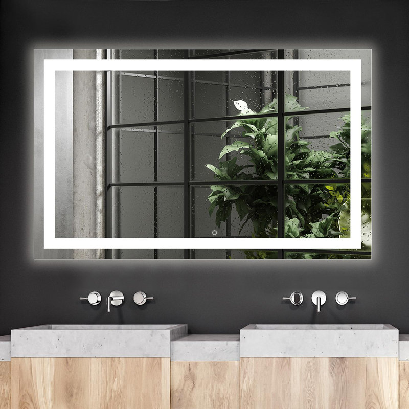 Miroir de maquillage / rasage mural Naliyah, 48 po x 30 po