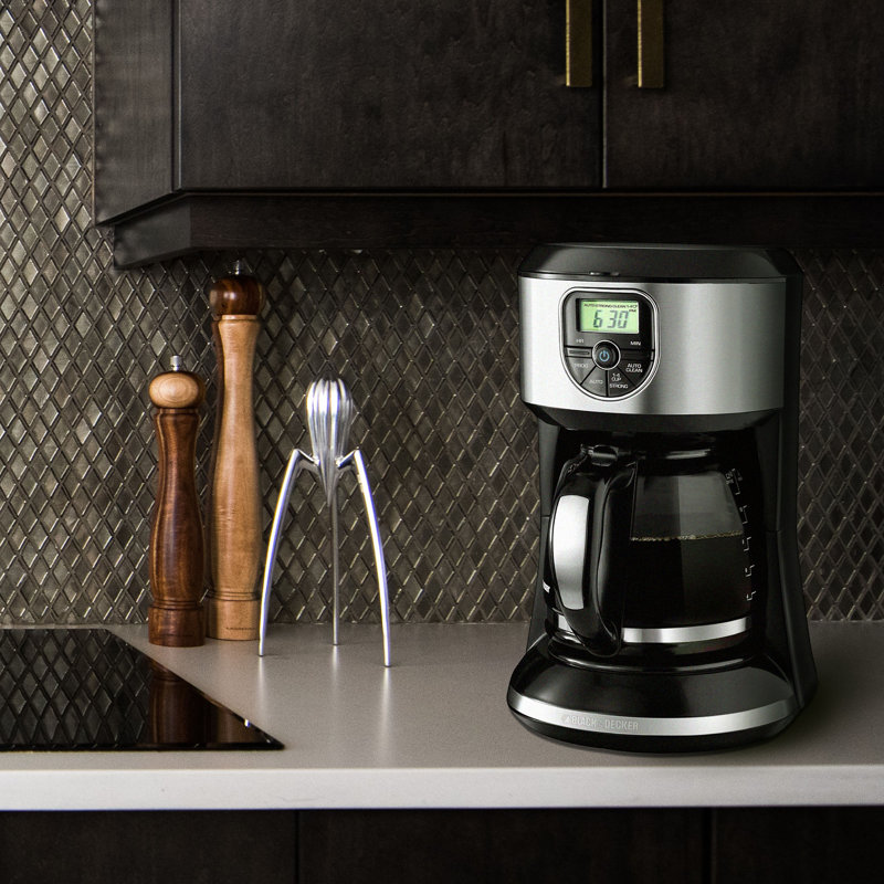 Black And Decker 12 Cup Programmable Coffeemaker In Black And Silver
