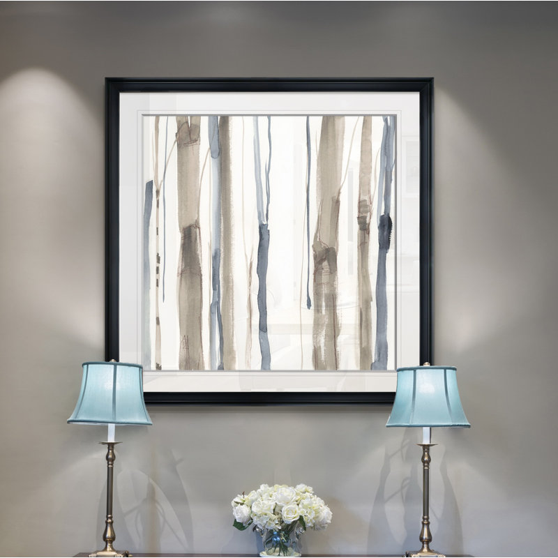 « duo tone trees », peinture, H 24 po x l 24 po x P 1,5 po, Cadre noir