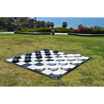10" Giant Plastic Checkers Set with Quick Fold Nylon Board