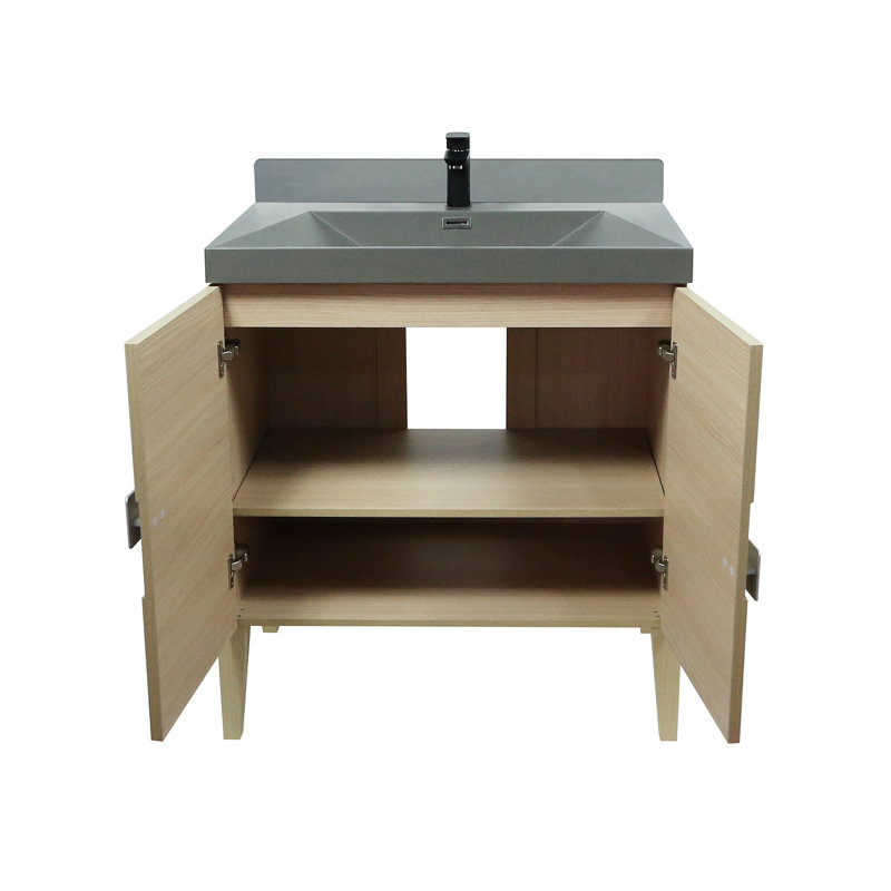 Ensemble de meuble-lavabo simple 31 po Fetnete, Neutre, Gris
