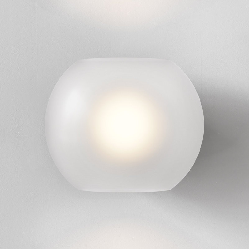 Luna, Frosted Glass, White