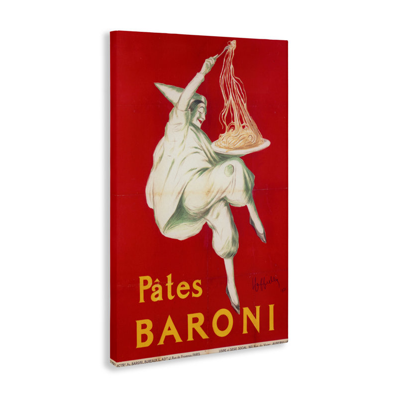 Publicité sur toile Pates Baroni, design par Vintage Hustle, H 45 po x l 30 po