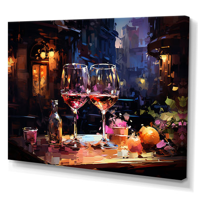 Curve Elegant Burgundy wine - Wine Framed Canvas Print Wall Art