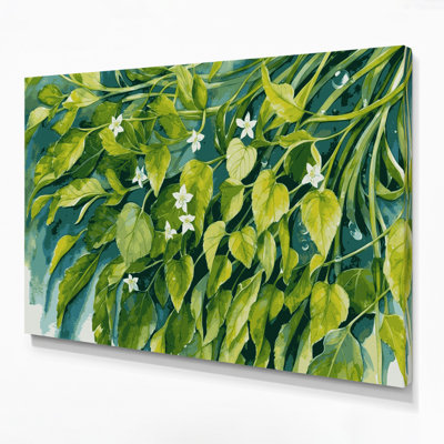 Art mural sur toile vert, légumes, cresson capucine