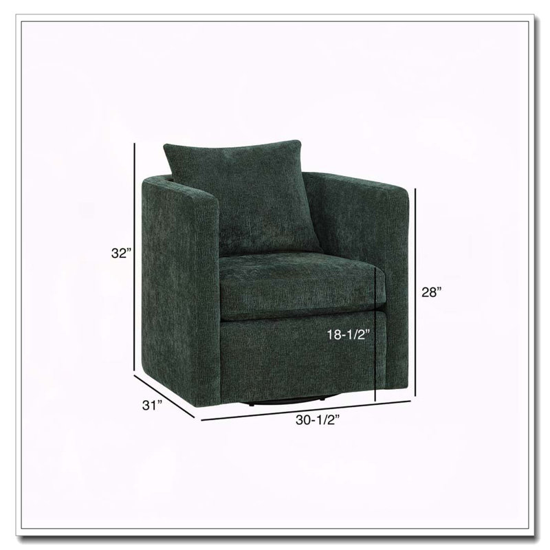 Sutton Kelly Green  Swivel Barrel Chair, Green
