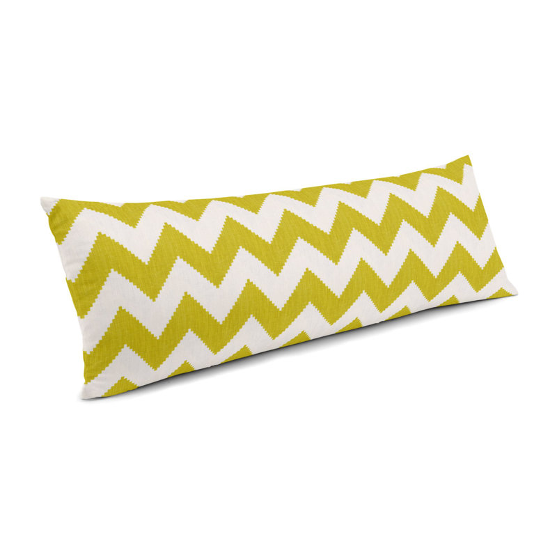 Chevron Feather Reversible Throw Pillow, 14" H x 48" W, Lime Green