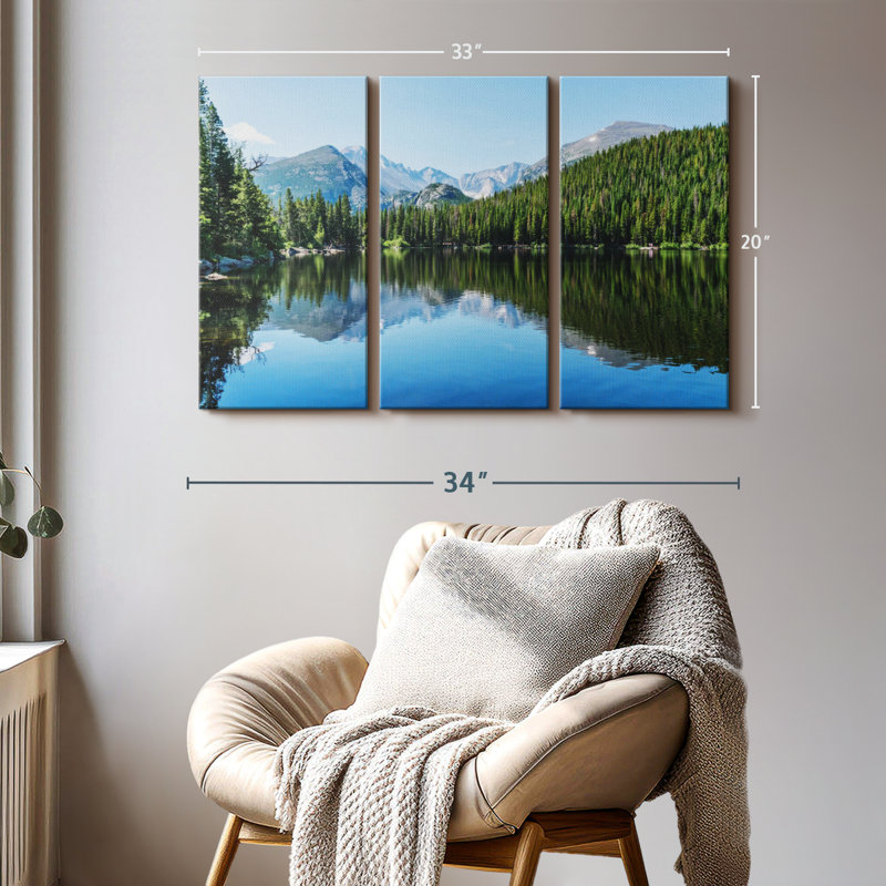 «Bear Lakeside Trees» sur, H 20 po x l 33 po