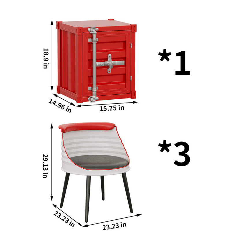 Ensemble de salle à manger rectangulaire L 15,75 po x l 14,96 po Mikenzy, 4