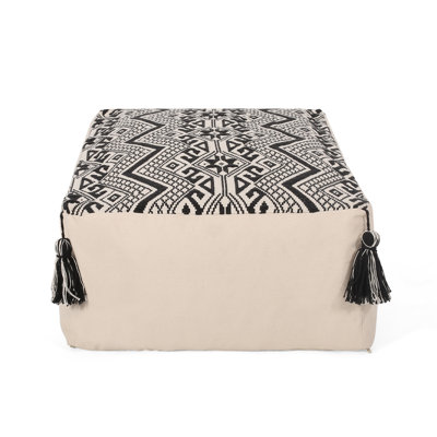 Pouf rectangulaire Kiki, noir naturel