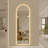LED Full Length Wall Mirror, Symmetrical Arch Design With Frosted Glass Border, Dimmable Temperature Lighting, Copper-Free Glass, Hardwired Or Plug-In