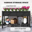 Boîte à fleurs surélevée en bois, lit de jardin surélevé, avec tablette de rangement, trous de drainage et doublure