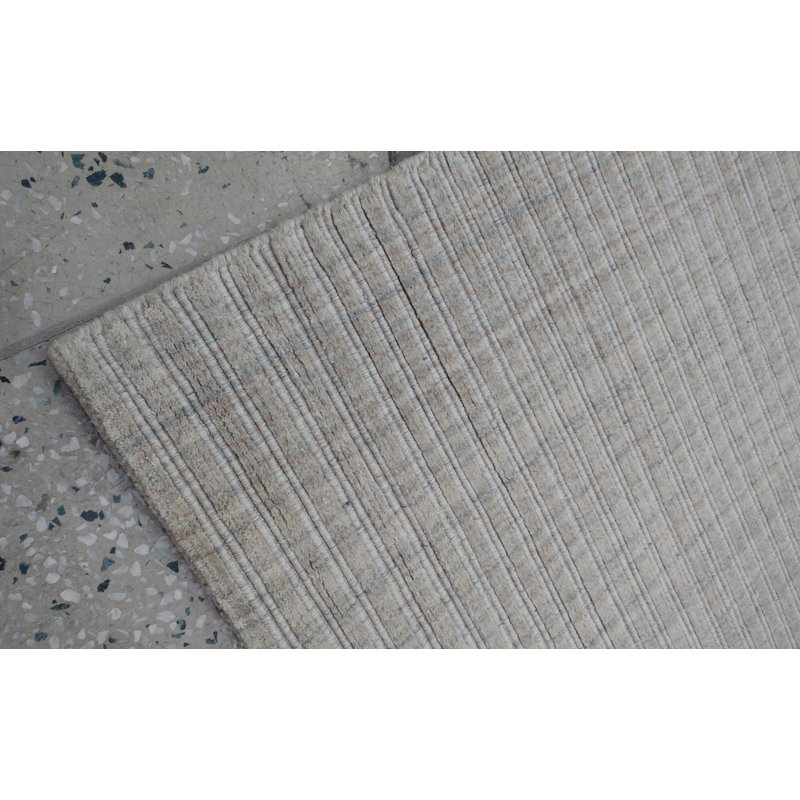 Tapis tissé à la main | Tapis en laine et bambou en soie moderne | Tapis d'intérieur naturel de 7 mm d'épaisseur