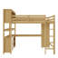 Grand lit mezzanine en bois massif avec armoire et bibliothèque-1833112644