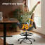 Fauteuil de bureau avec repose-pieds et accoudoirs rabattables rembourrés, chaise de bureau ergonomique, chaise de bureau ergonomique, pivotant à 360 °, idéal pour les bureaux debout réglables, le bureau personnel, le coussin épais brun