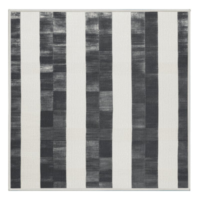 Machine Washable Checkered White Area Rug