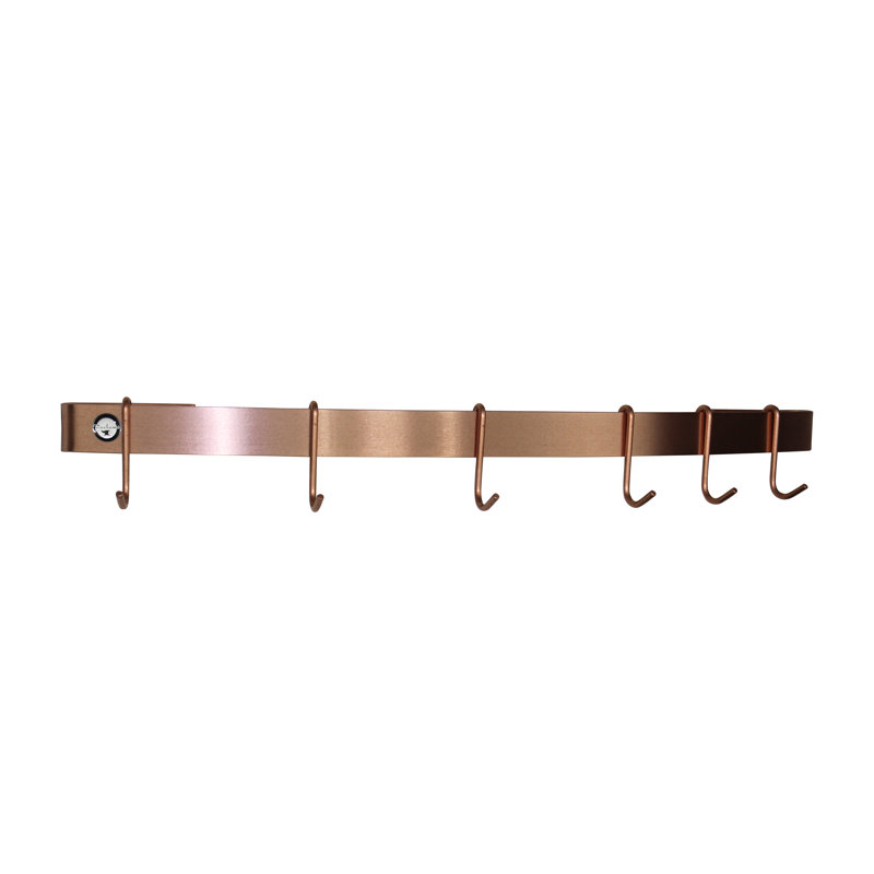 Curved Utensil Bar Handcrafted Wall Mounted Pot Rack, 3" H x 24" W x 4" D