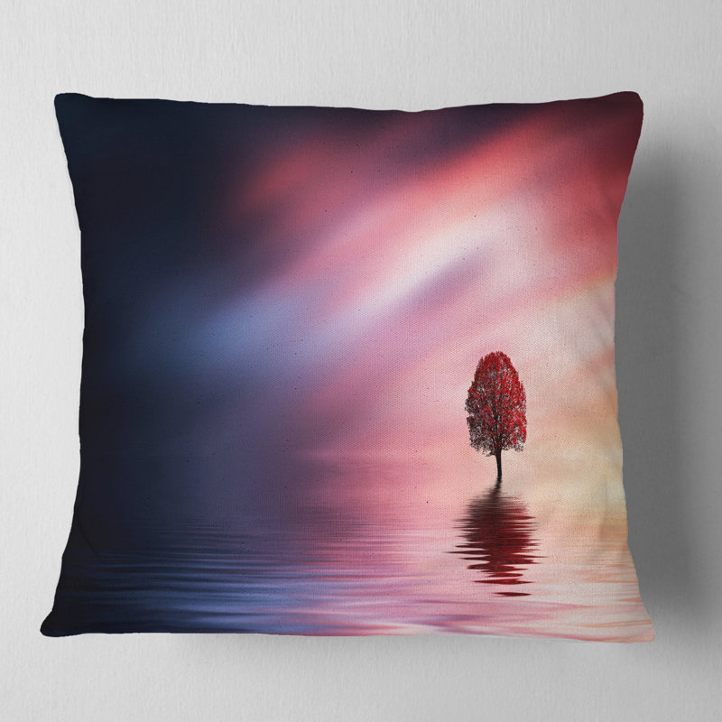 Coussin Astonish Lonely Tree with Birds, 16 po x 1 po, Coussin décoratif