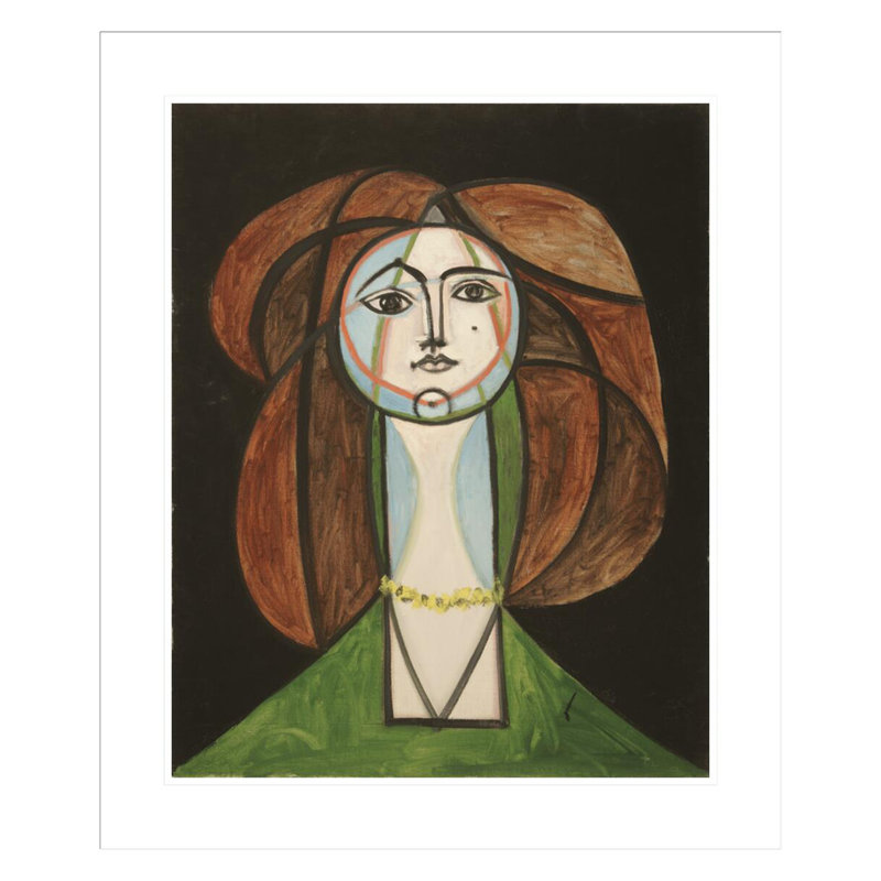 Femme au collier jaune par Pablo Picasso, H 27,81 po x l 23,5 po