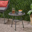 Table d'appoint grise avec plateau moderne en verre trempé durable