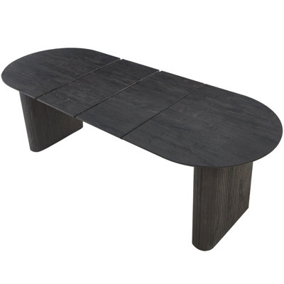 Extendable Dining Table, Modern Expandable Double Pedestal Kitchen Table, Multi-Functional Convertible Table for 4-6 Persons, Space Saving Furniture