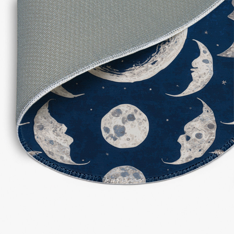 Tapis intérieur et extérieur bleu Nature, Rond 5 pi