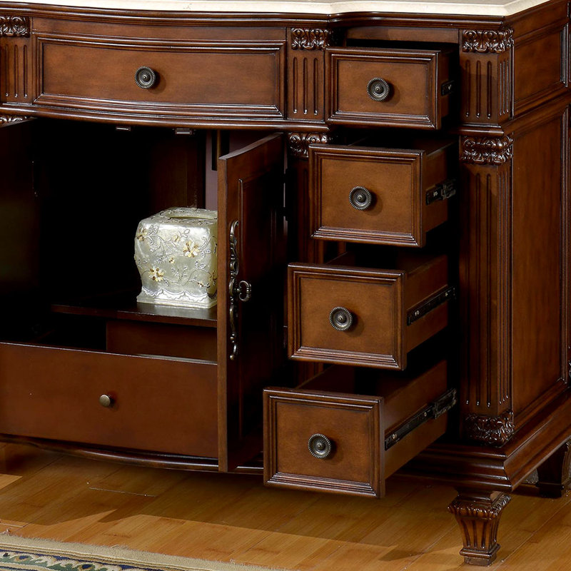 Ensemble de meuble-lavabo simple 48 po Albieris, Marbre Crema Marfil