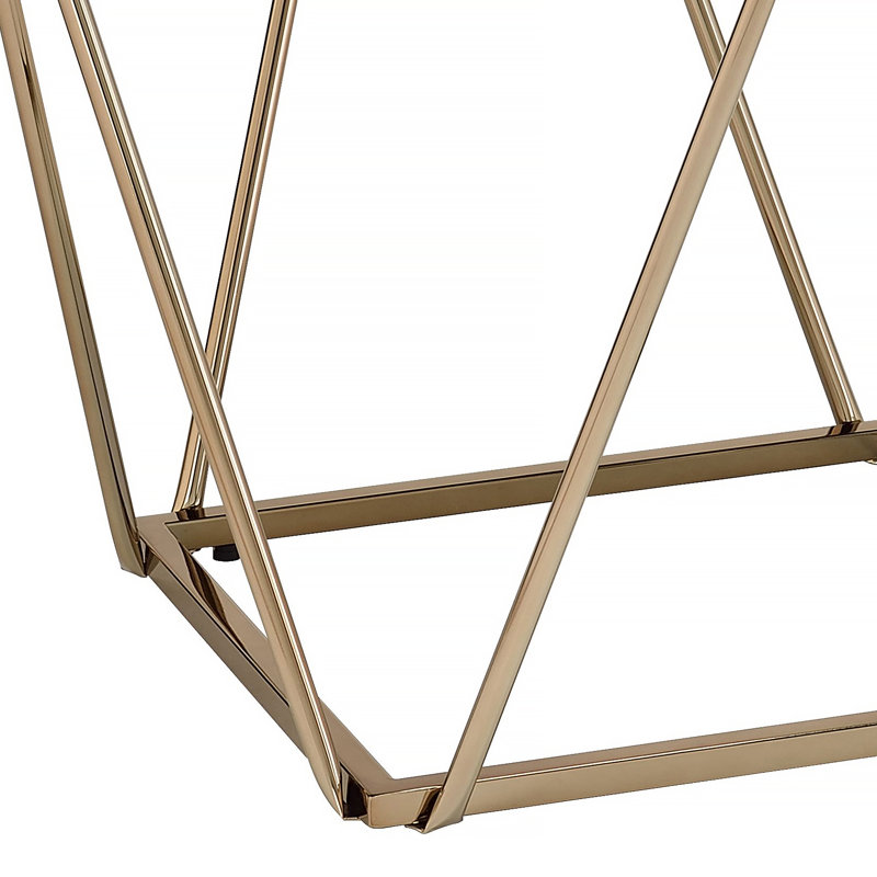 Square End Table With Metal Base