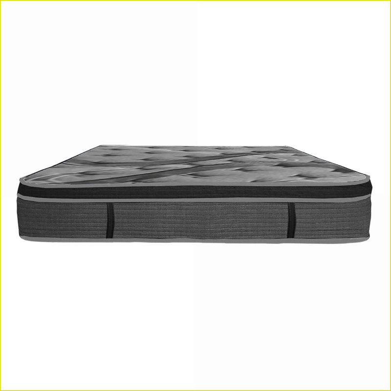 Matelas, grand matelas en mousse à mémoire de forme euro avec ressorts ensachés 14 po | Gris foncé | Polyester