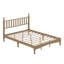 Lit plateforme rétro en bois avec tête de lit en forme de gourde, taille grand