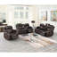 Gel moderne brun avec rangement et Power Motion 2 ports
