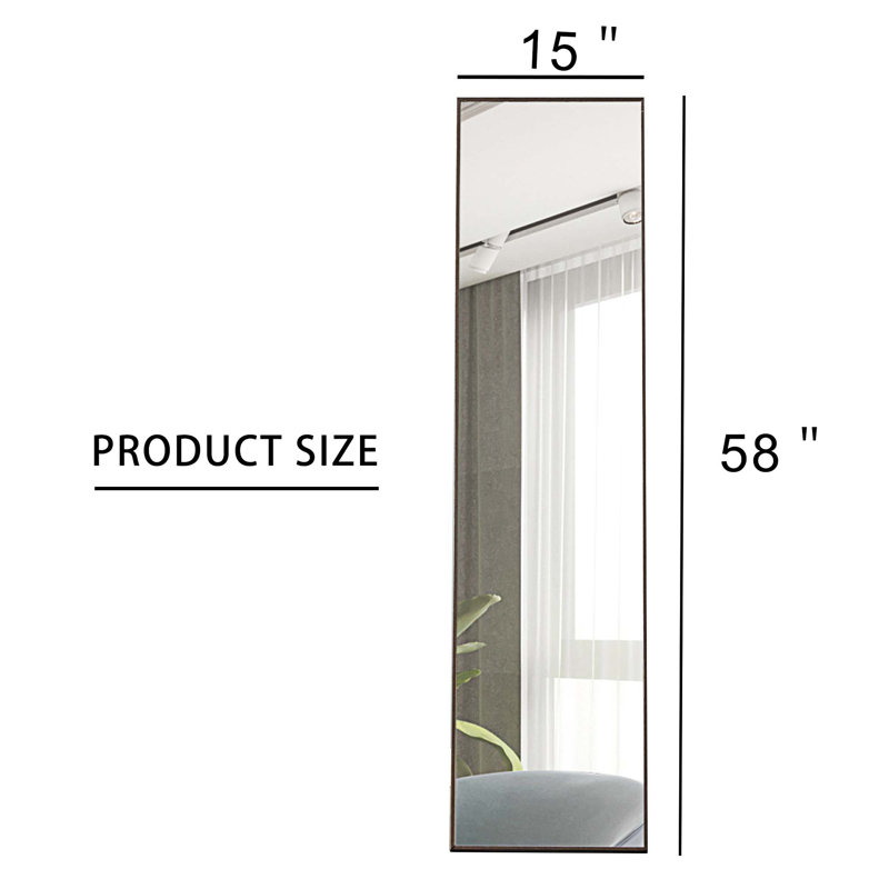 Leaning Mirror, 58" x 15", Gray
