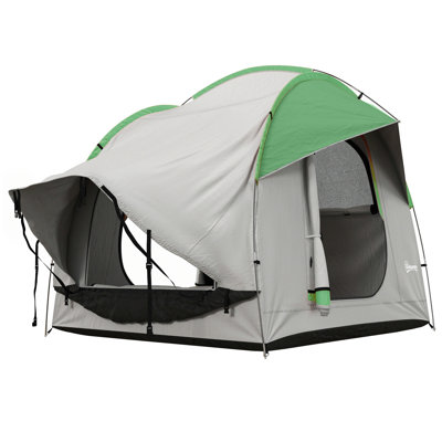Tente pour VUS, tente de camion imperméable 2000mm avec 3 portes et fenêtre en filet, pour camping pour 5 à 6 personnes, L 7,5 pi x l 6,9 po x H 6,9 po