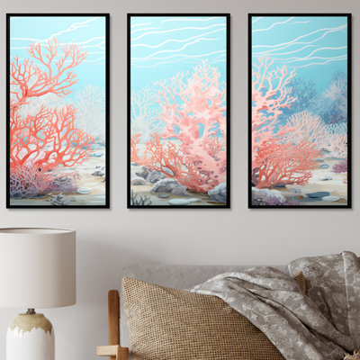 Coastal Coral Beauty Under Water I - Coastal Coral Under Water Canvas Art Set