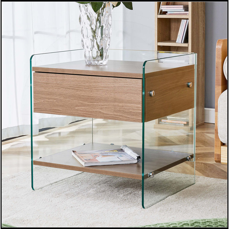 Table de chevet avec tiroirs