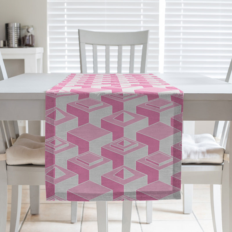 Chemin de table Classic Skyscrapers, 16 po x 90 po, Rose