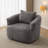 360° Swivel Chair, 38.2" Accent Chair Sofa, Upholstered Swivel Barrel Sofa Chair with a Throw Pillow for Living Room, Bedroom, Office and Hotel, Grey-1248456705
