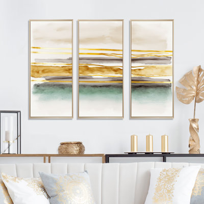 Golden Morning Glory III - 3 Piece Print on Canvas